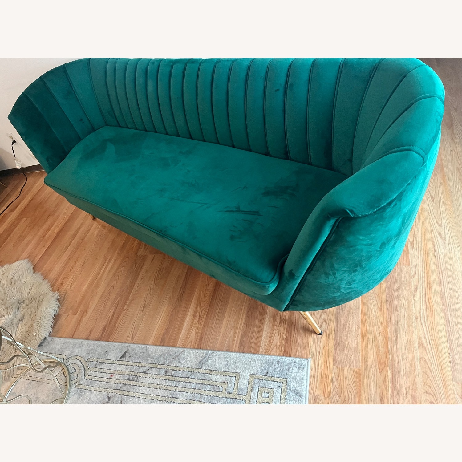 Wayfair Green Velvet Fabric Loveseat - image-4