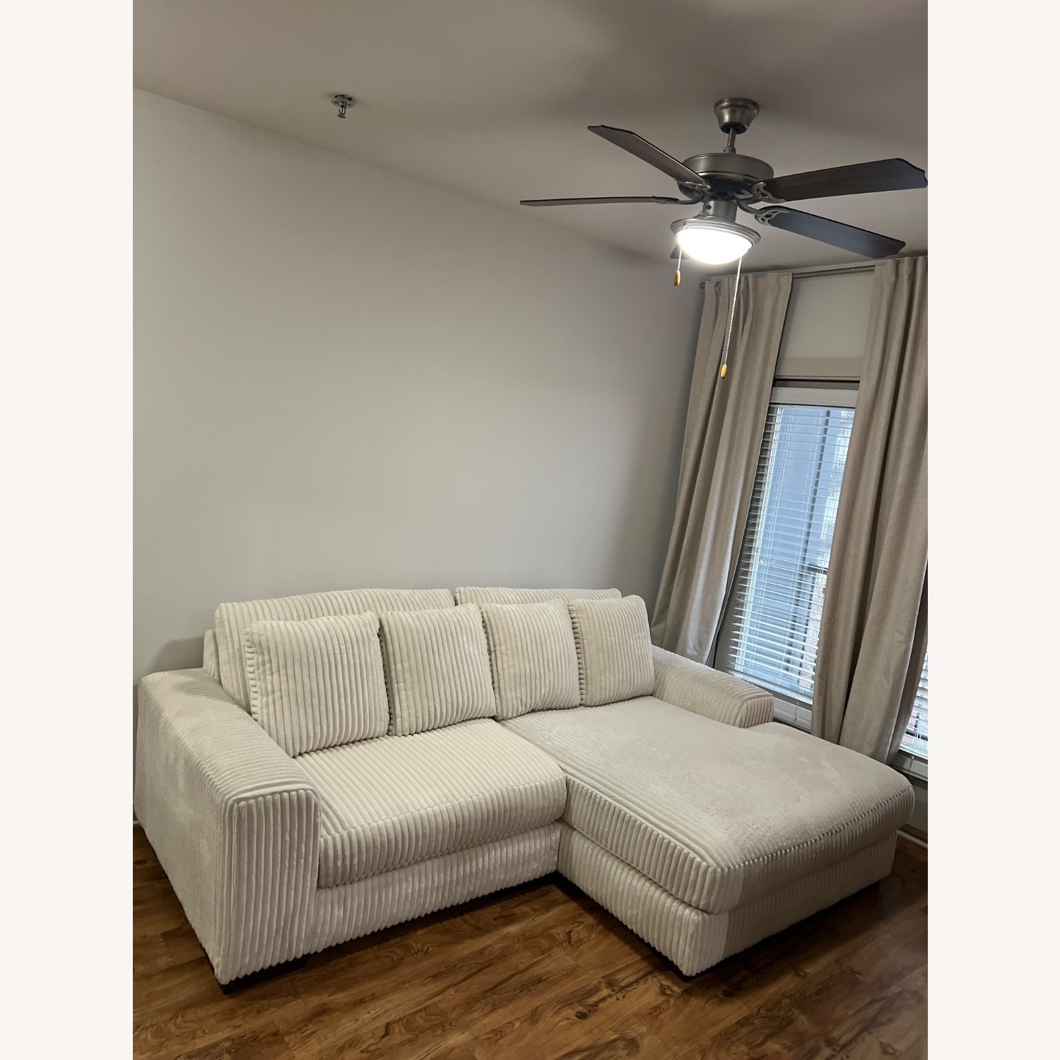 Ashley Furniture Lindyn 2-Piece Modular Loveseat with Chaise - Ivory - image-2