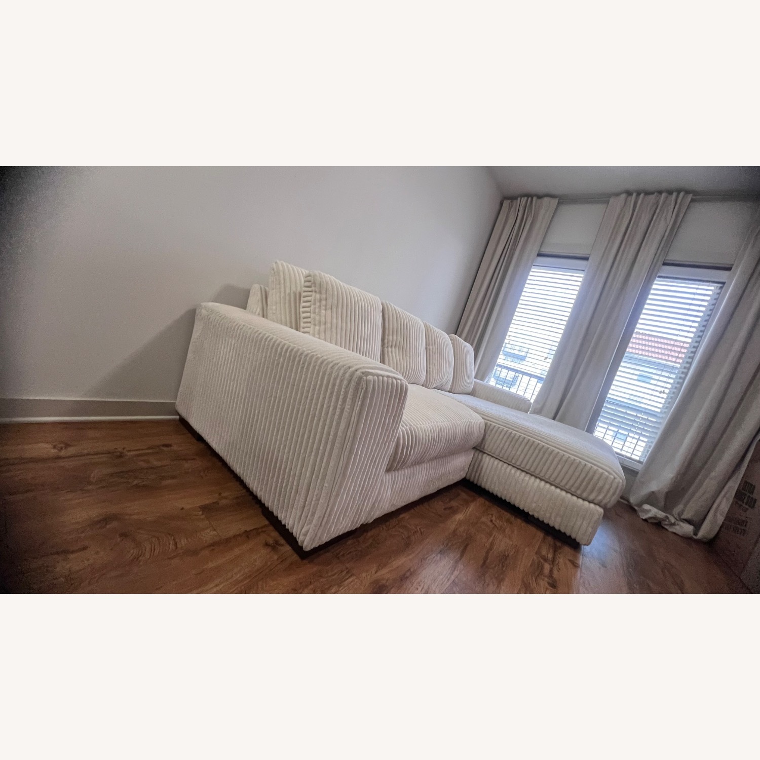 Ashley Furniture Lindyn 2-Piece Modular Loveseat with Chaise - Ivory - image-3