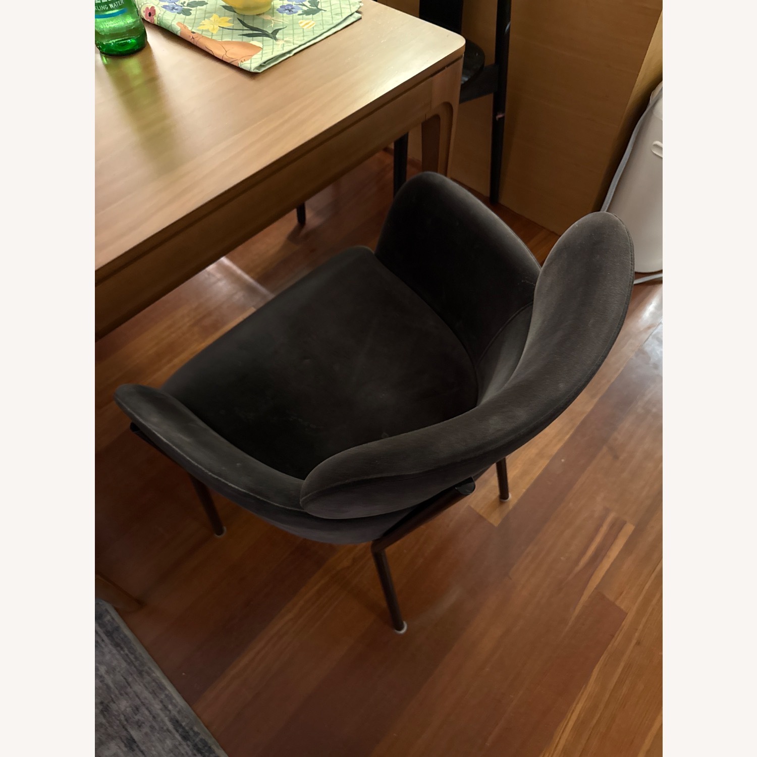 CB2 Azalea Mink Grey Velvet Dining Chair - image-3