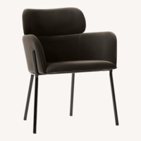 CB2 Azalea Mink Grey Velvet Dining Chair