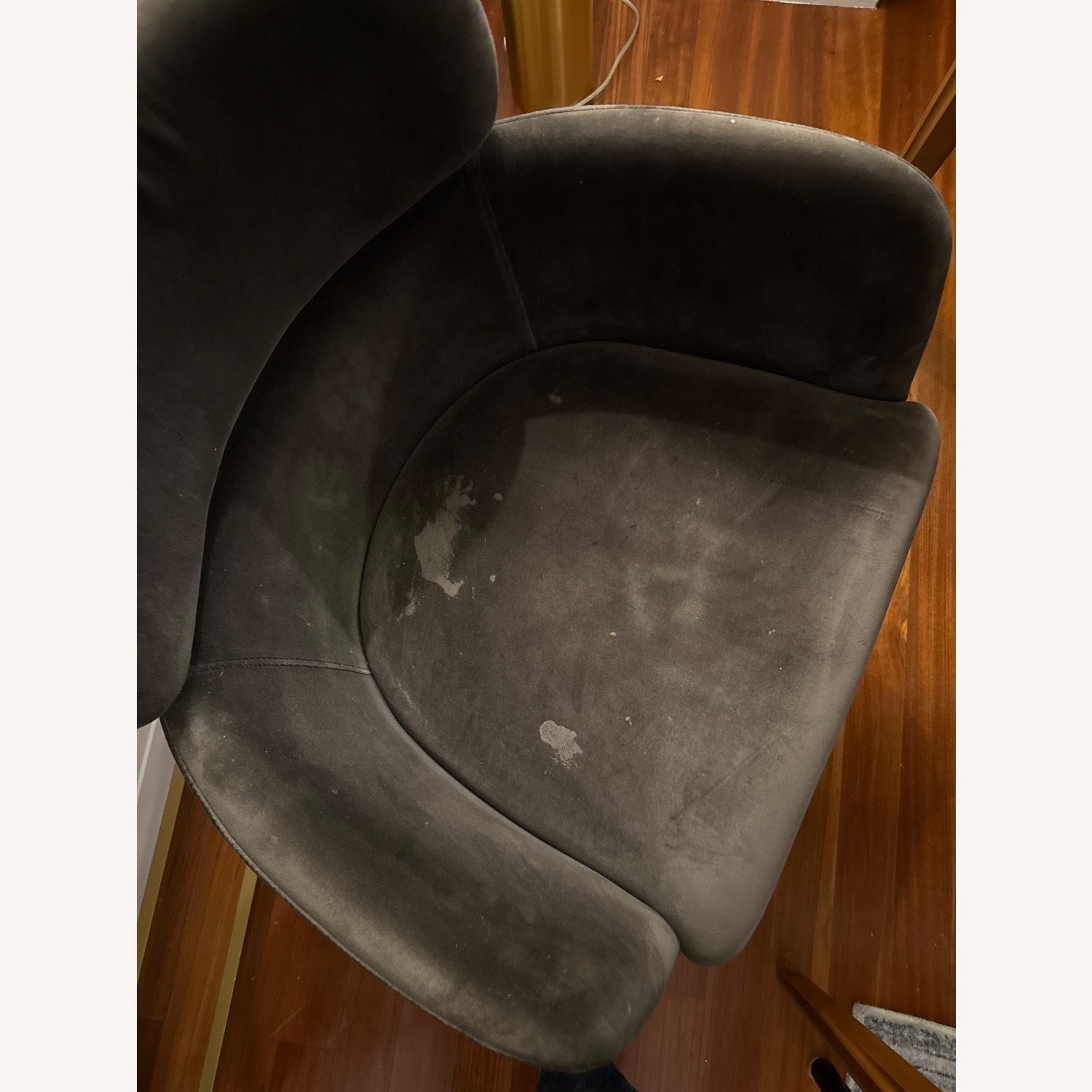 CB2 Azalea Mink Grey Velvet Dining Chair - image-4