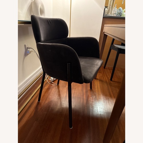 Used CB2 Azalea Mink Grey Velvet Dining Chair for sale on AptDeco