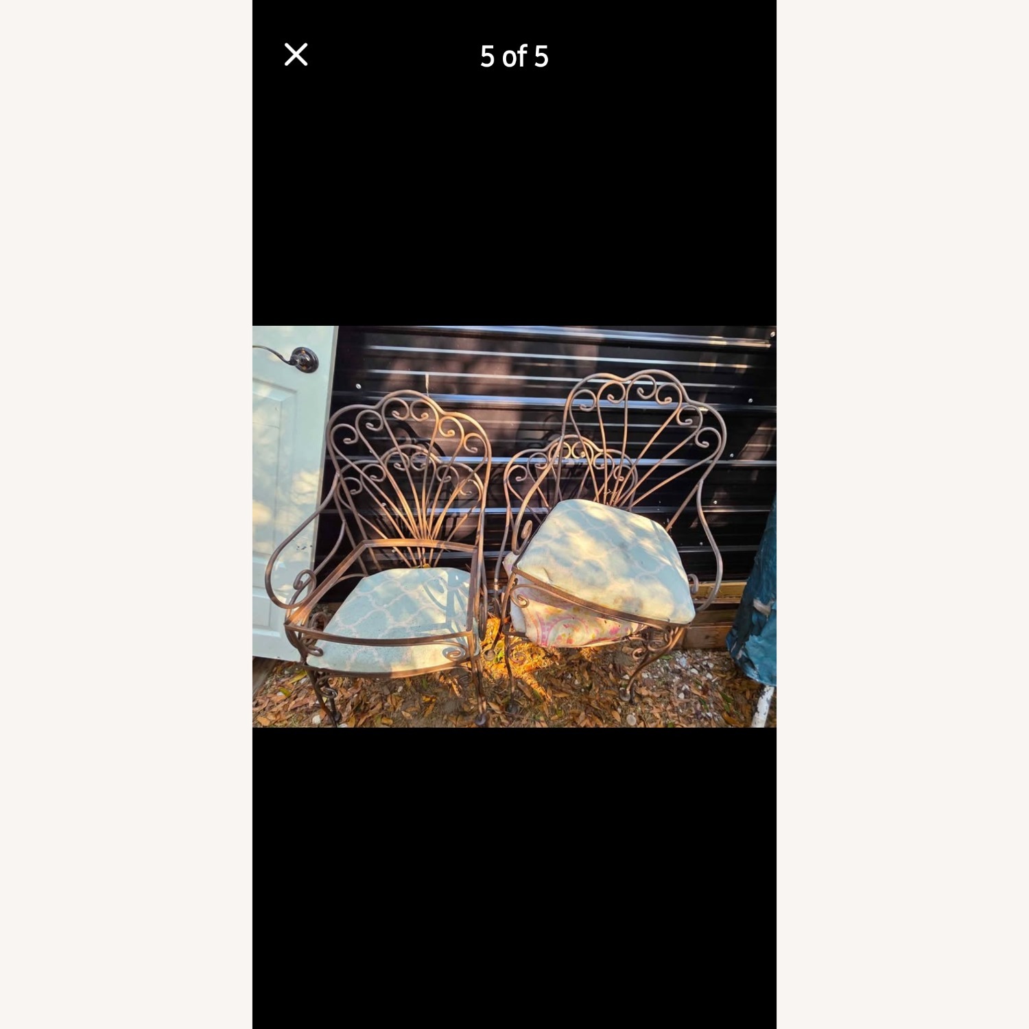 Glass Patio Table with Wrought Iron Legs - image-4