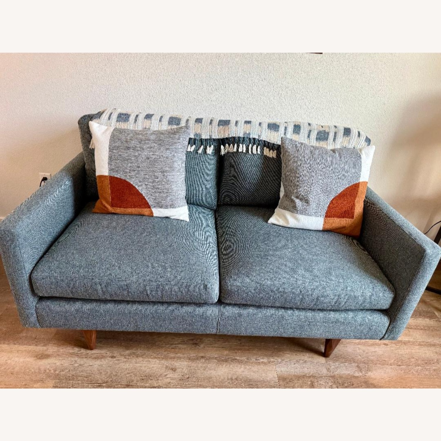 Room & Board Jasper Green Fabric Loveseat - image-1