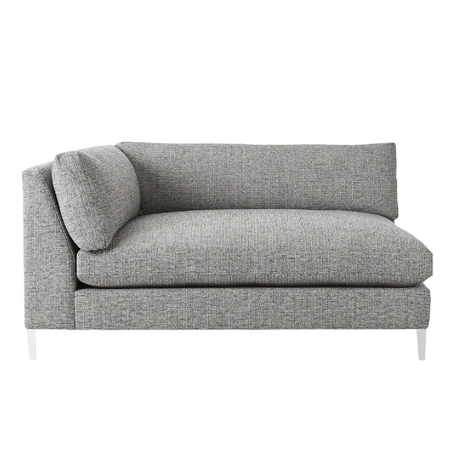 CB2 Decker Light Gray Fabric Chaise Lounge - image-4