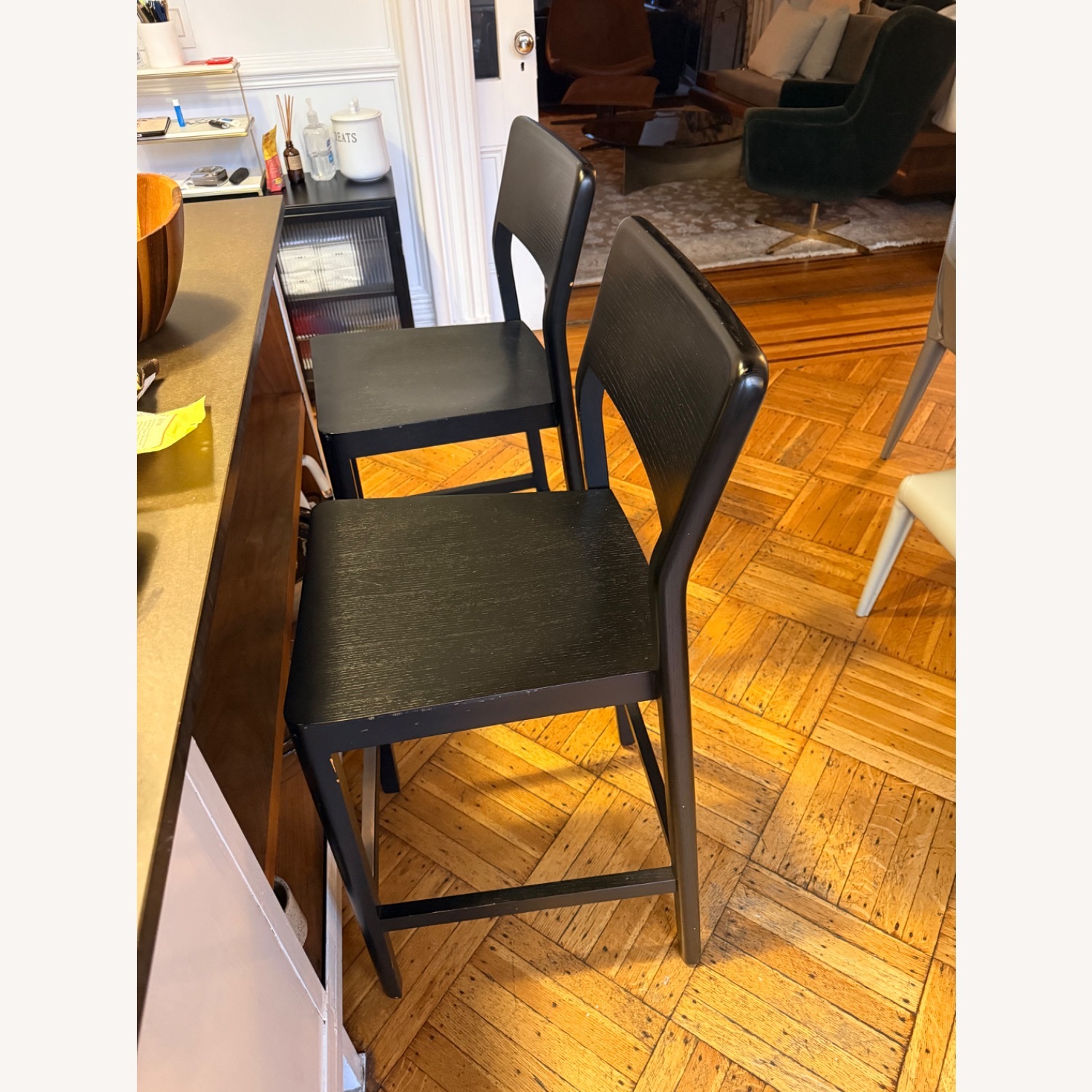 Black Wood Stools - image-4