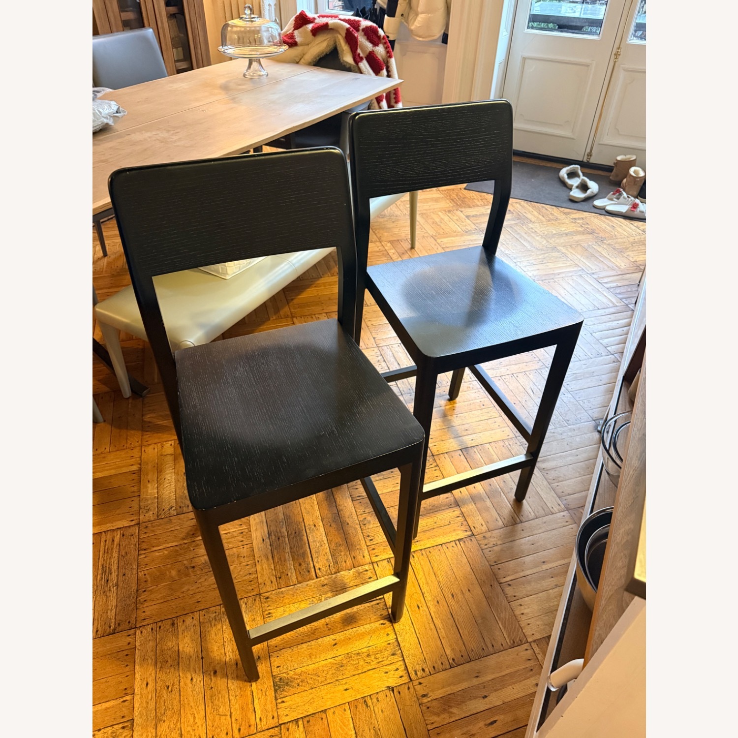 Black Wood Stools - image-5