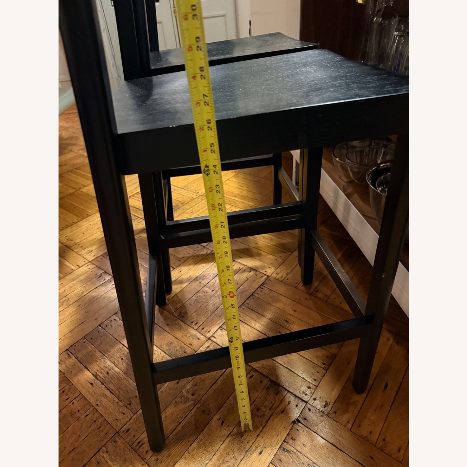 Black Wood Stools - image-8