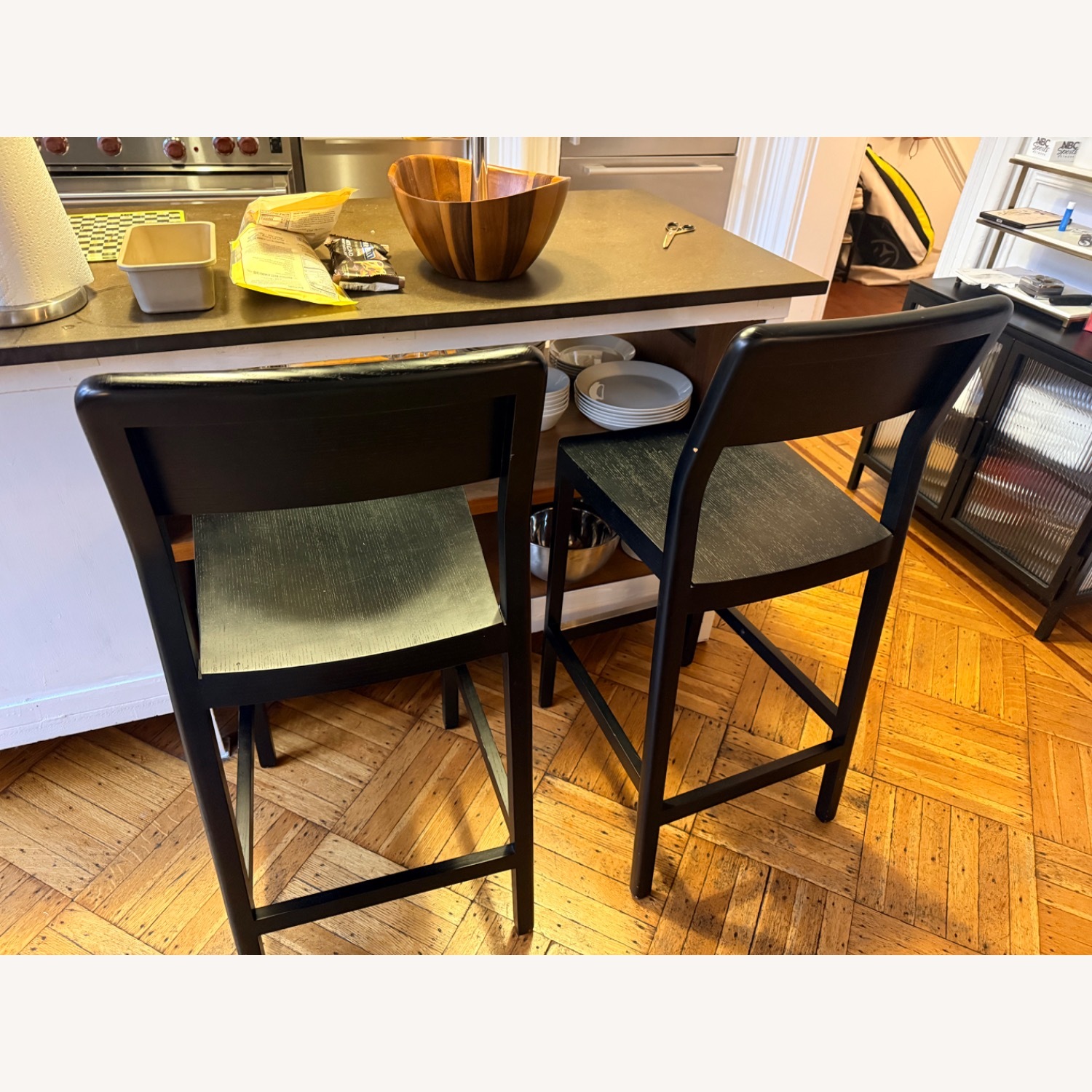 Black Wood Stools - image-3