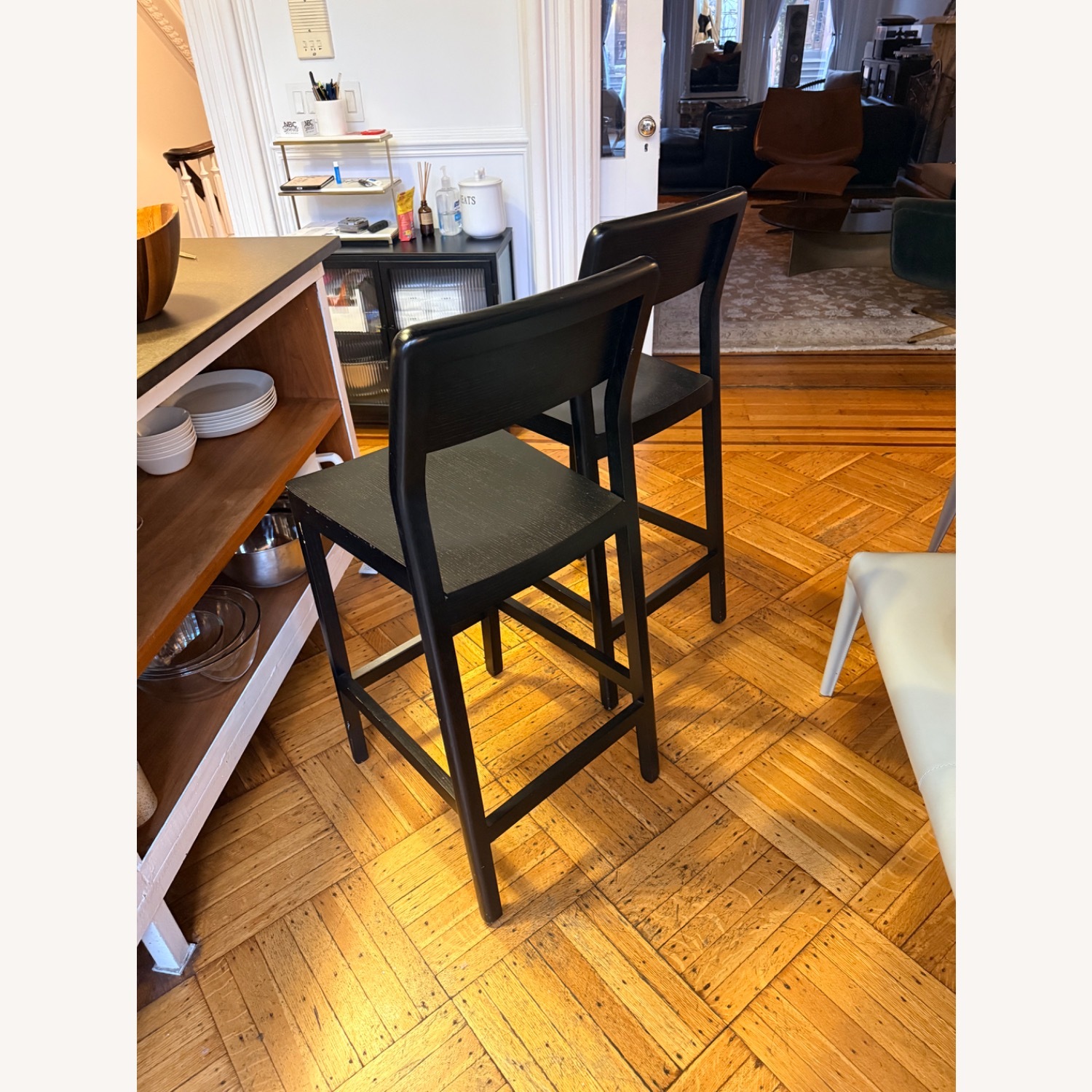 Black Wood Stools - image-7