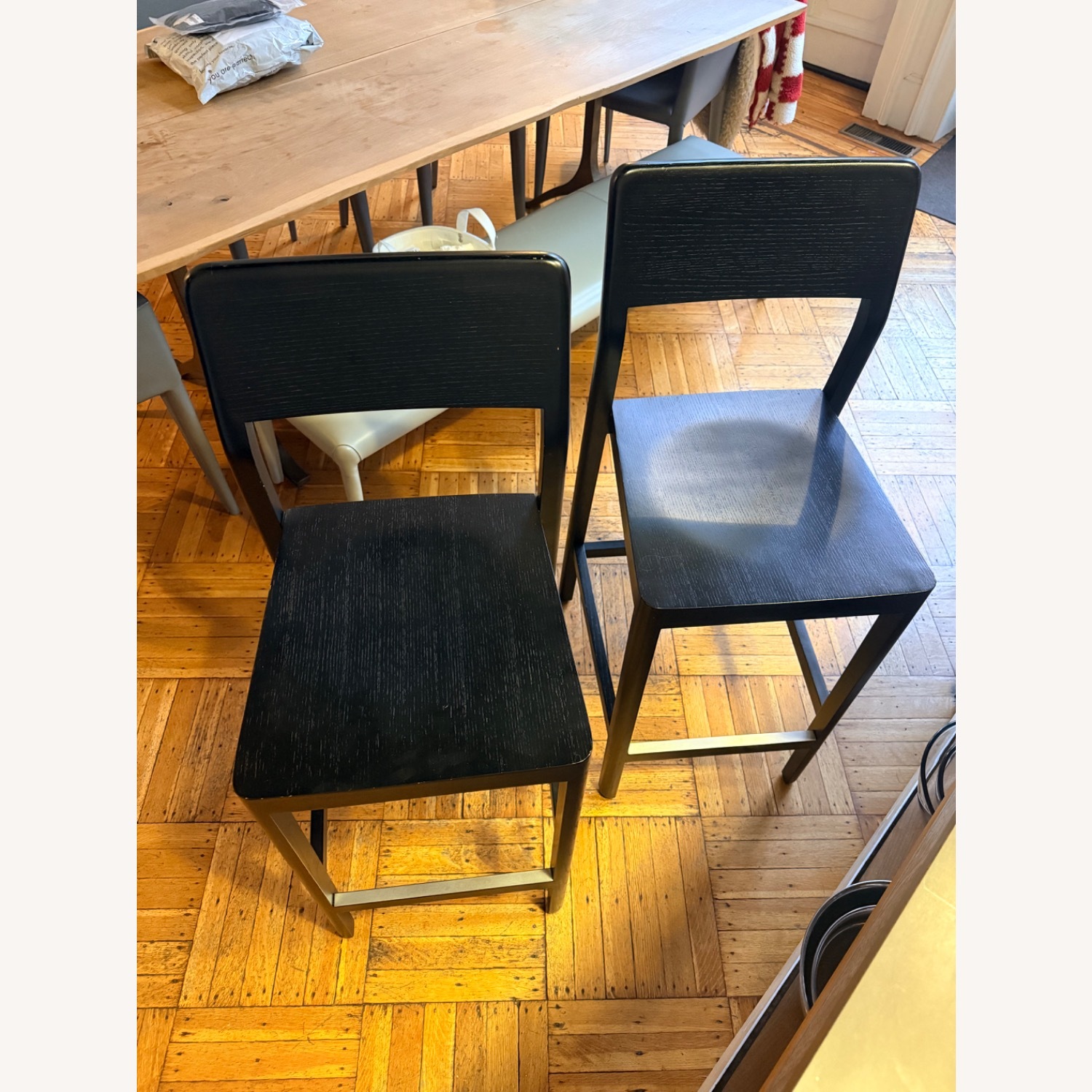 Black Wood Stools - image-6