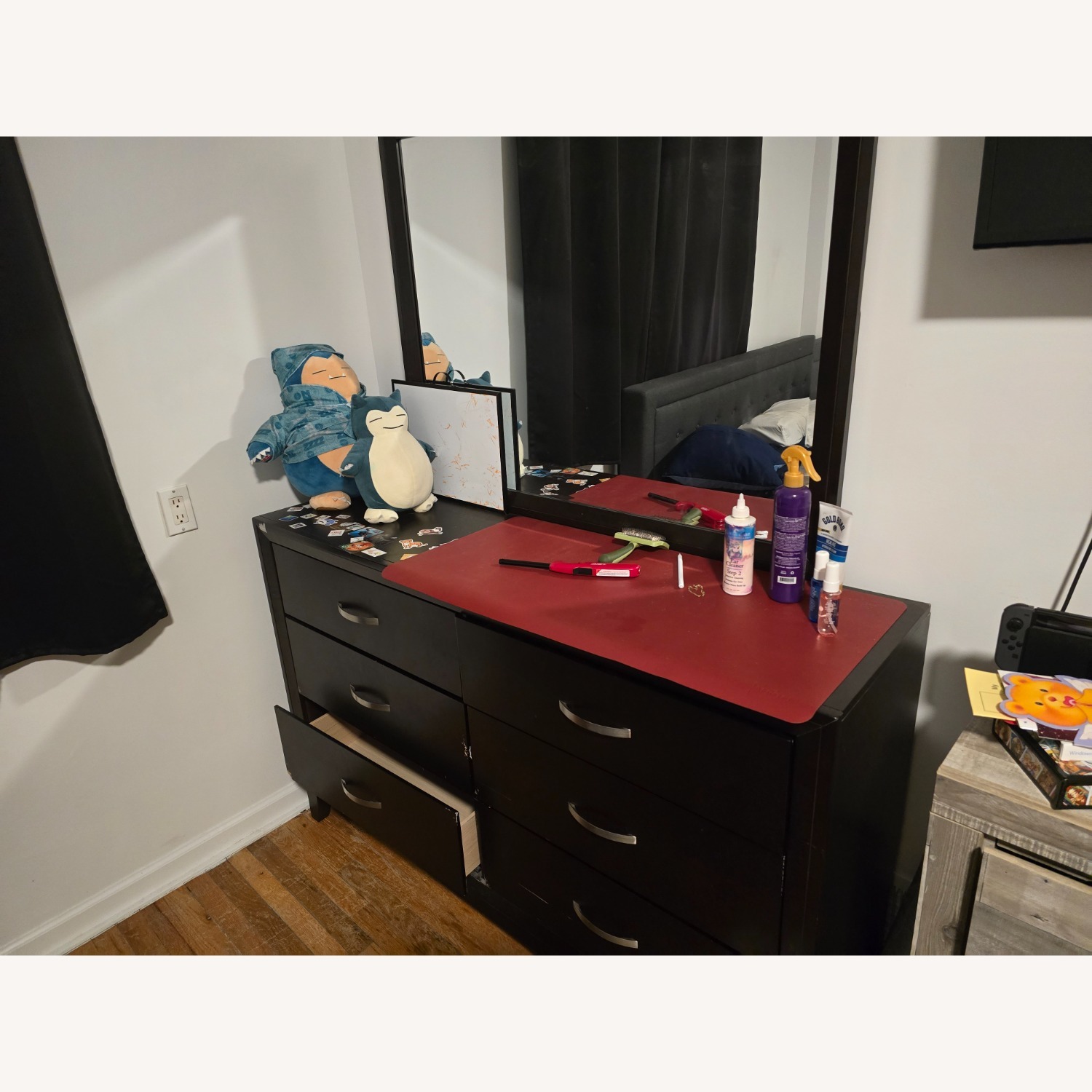 Bob's Discount Furniture Dark Brown Wood Dresser - image-2