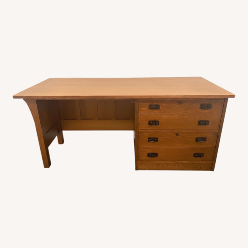 Used Stickley Oak Desk with Drawers for sale on AptDeco
