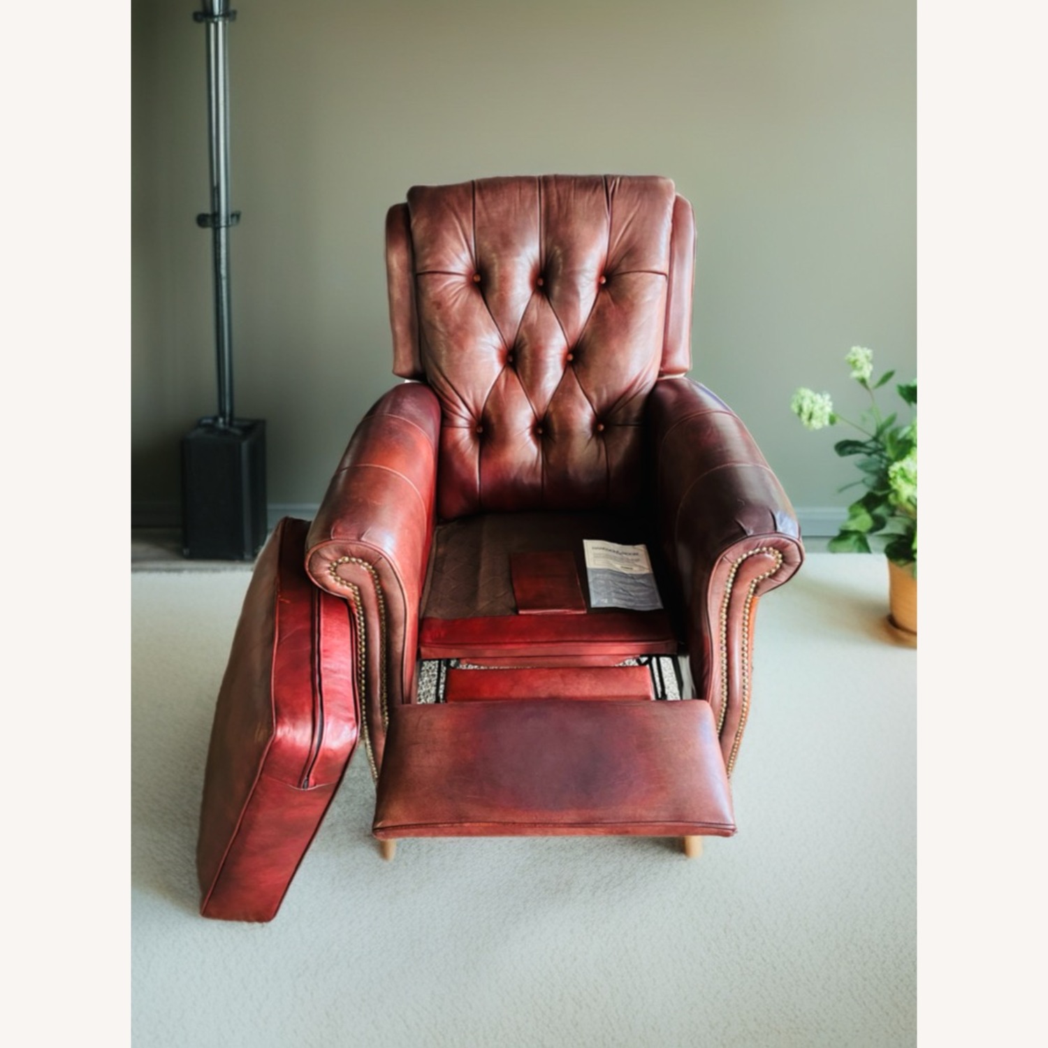 Hancock & Moore Miller Tufted Dark Brown Leather Recliner - image-7