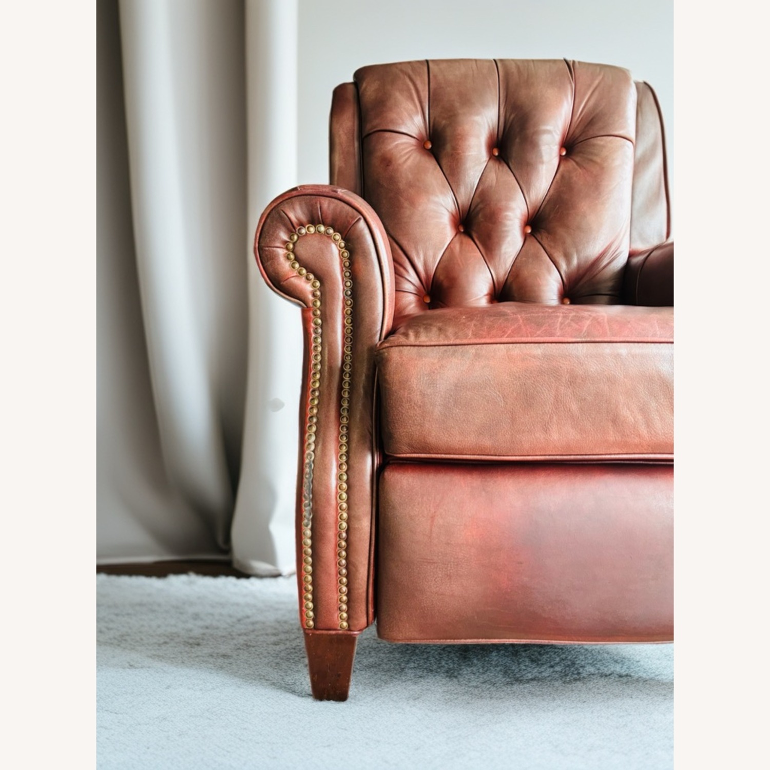 Hancock & Moore Miller Tufted Dark Brown Leather Recliner - image-5