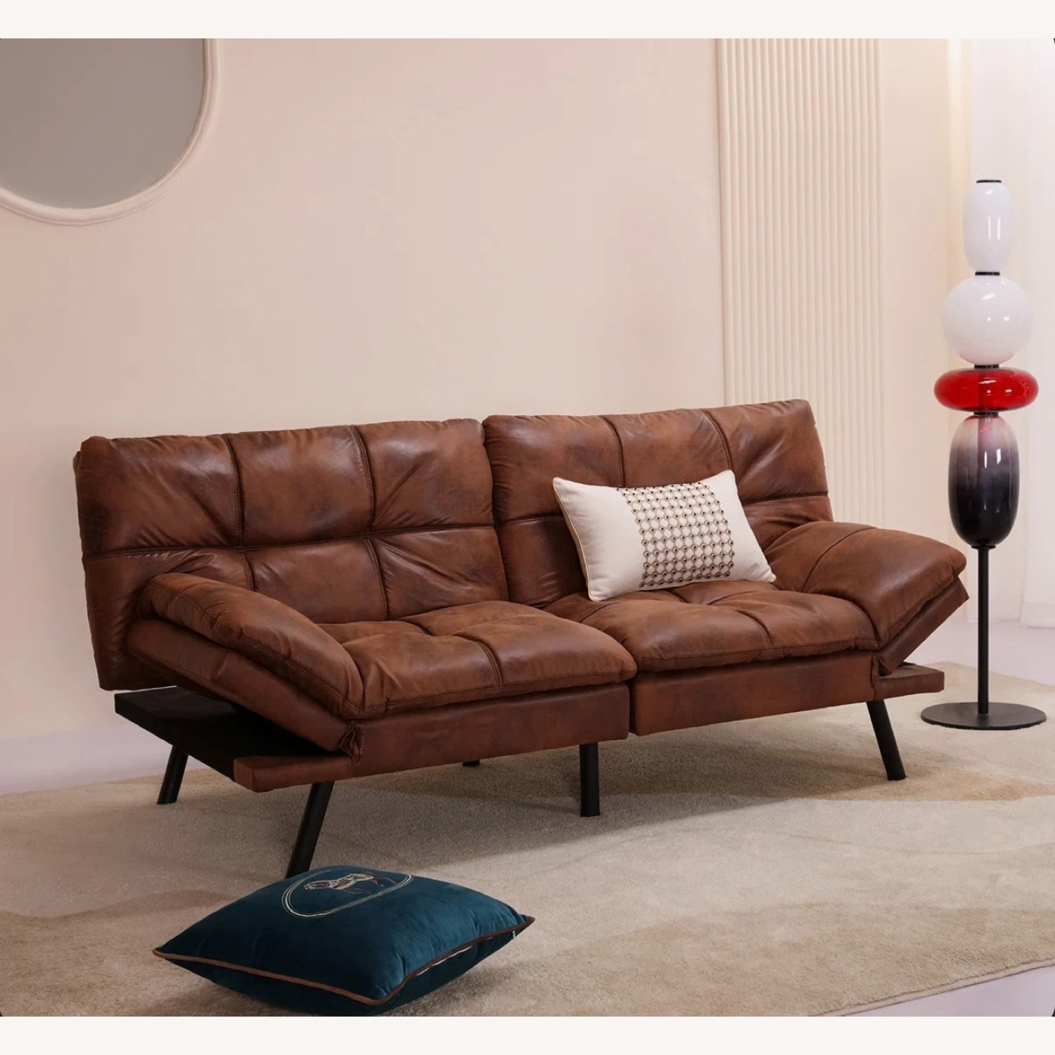 Wayfair Dark Brown Leather Sleeper Sofa - image-9