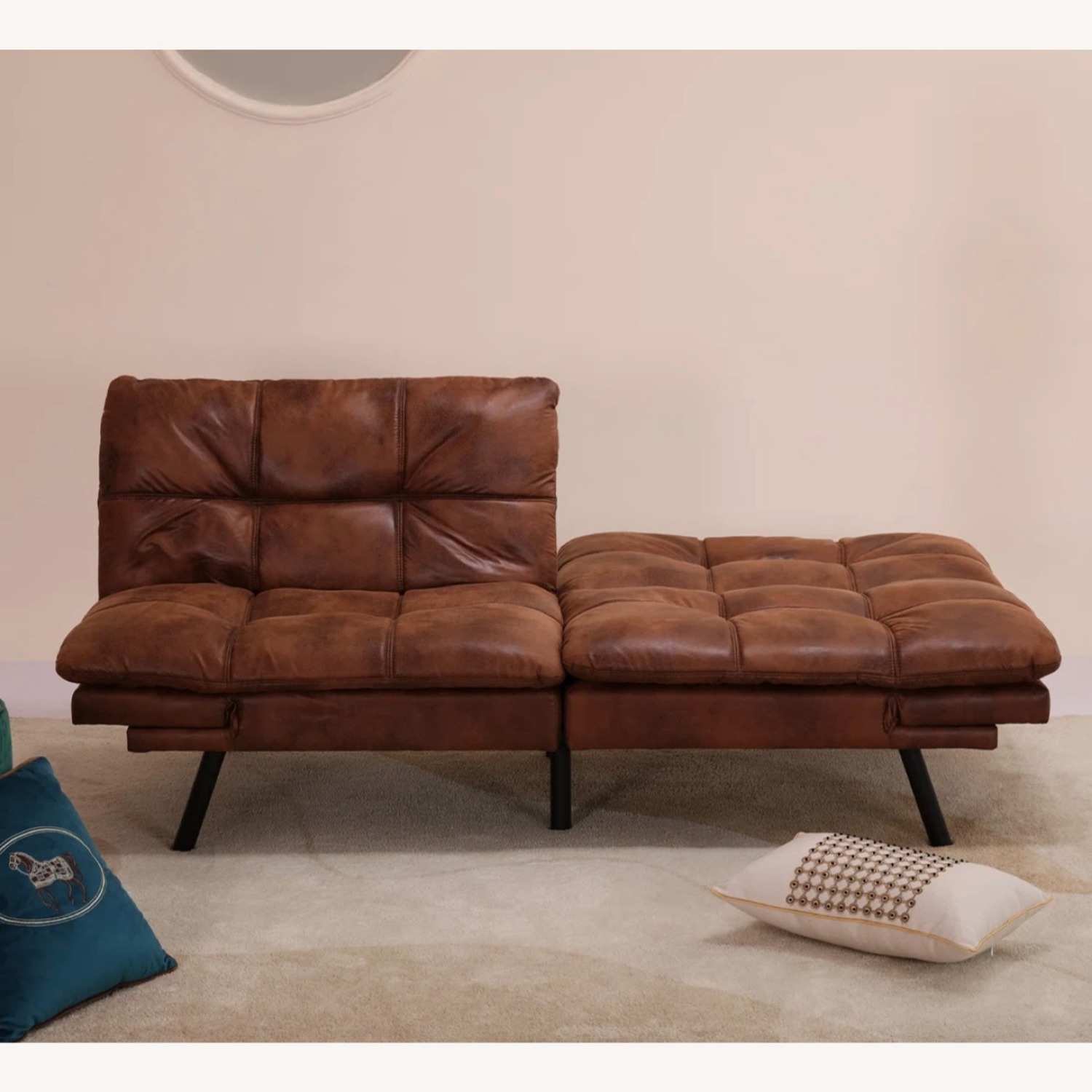 Wayfair Dark Brown Leather Sleeper Sofa - image-3