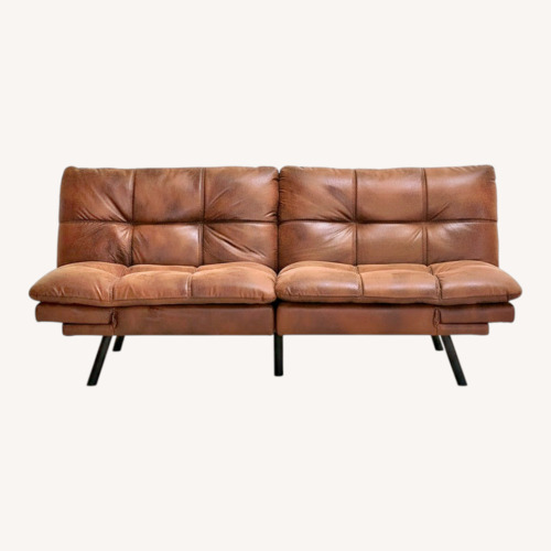 Used Wayfair Dark Brown Leather Sleeper Sofa for sale on AptDeco