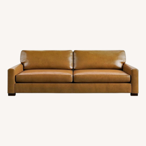 Used Pottery Barn Turner Square Arm Leather Sofa for sale on AptDeco