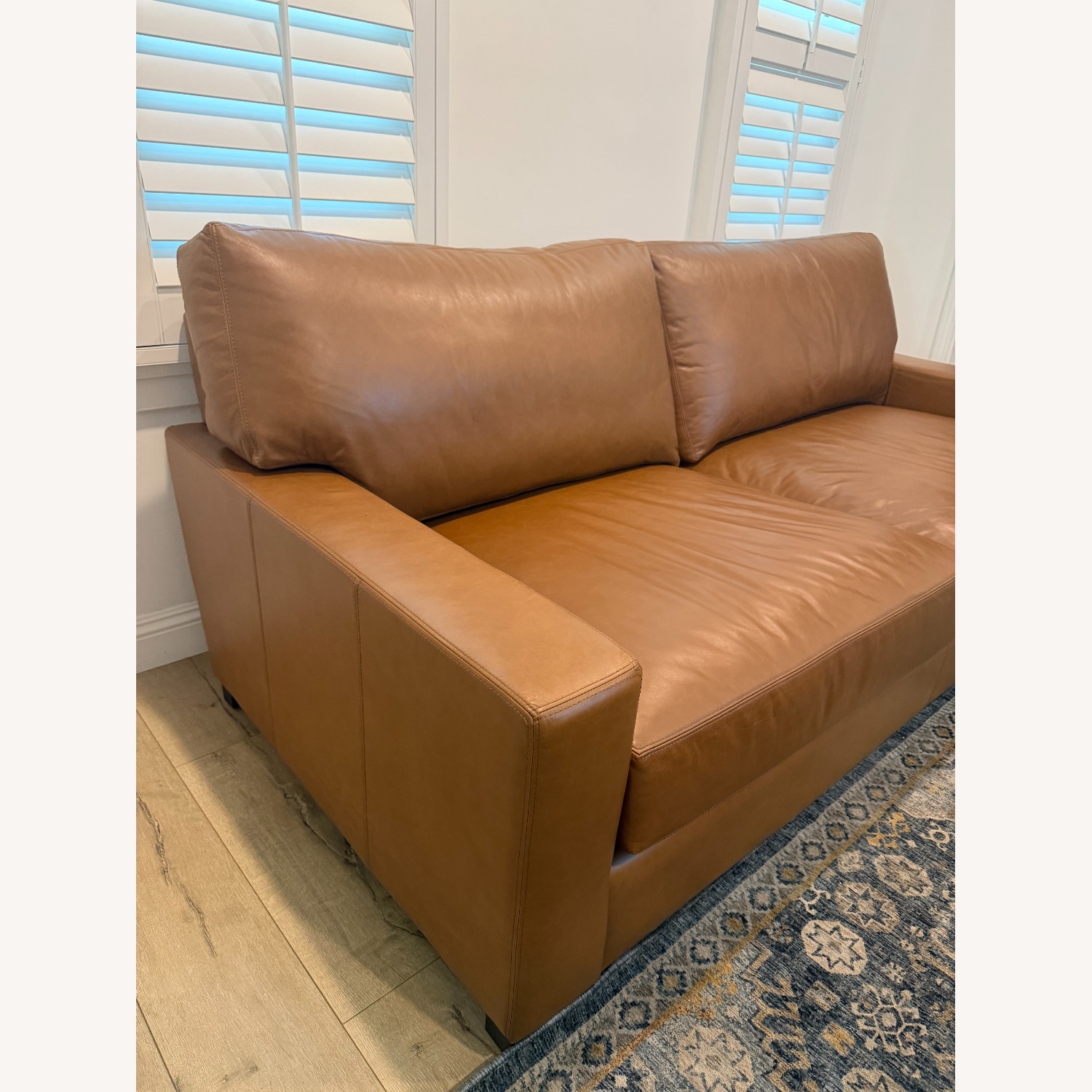 Pottery Barn Turner Square Arm Leather Sofa - image-3