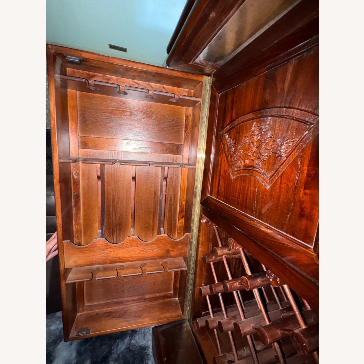 Vintage/Antique Dark Brown Wood Bar Cart - image-8