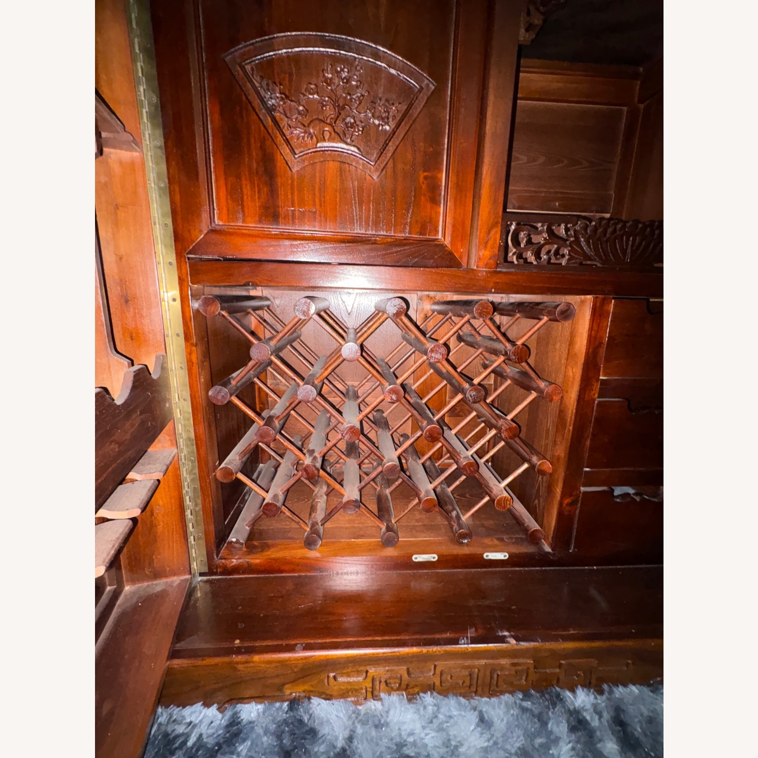 Vintage/Antique Dark Brown Wood Bar Cart - image-7