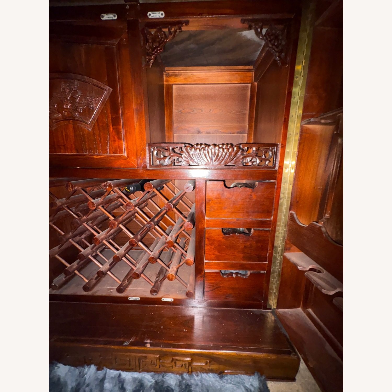 Vintage/Antique Dark Brown Wood Bar Cart - image-6