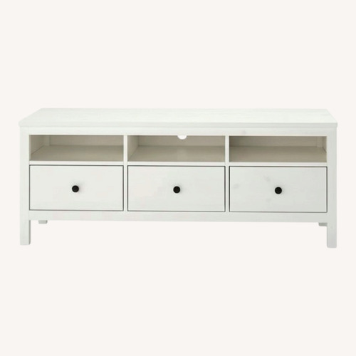 Used IKEA Hemnes TV Unit White Wood Media Storage for sale on AptDeco