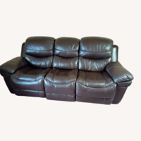 Dark Brown Leather 3+ Seater Sofa