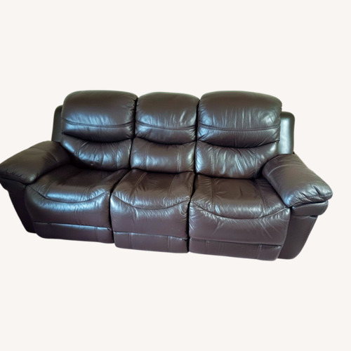Used Dark Brown Leather 3+ Seater Sofa for sale on AptDeco