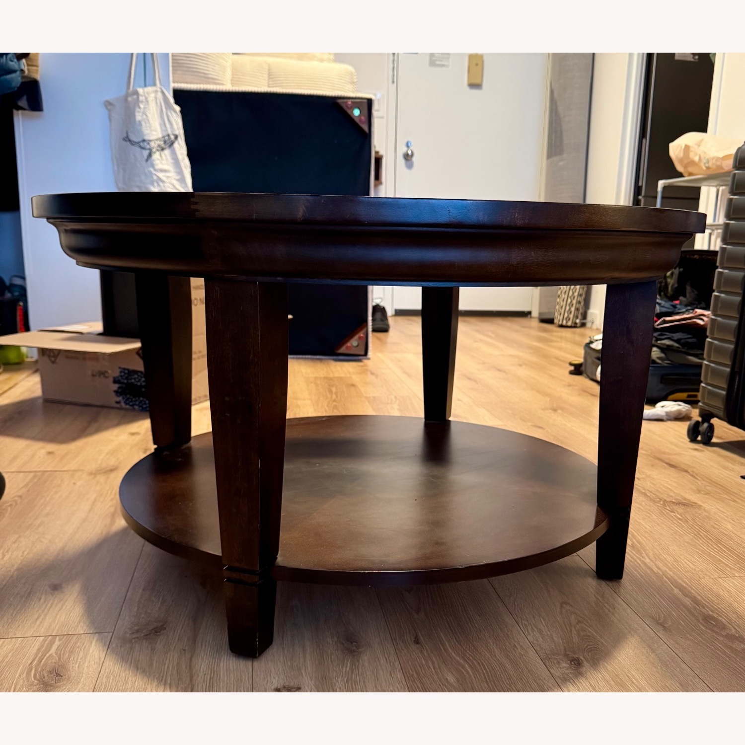 Bassett Dark Brown Glass Coffee Table - image-3