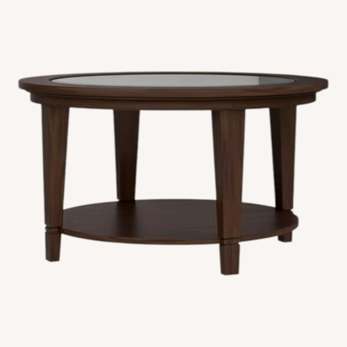 Used Bassett Dark Brown Glass Coffee Table for sale on AptDeco