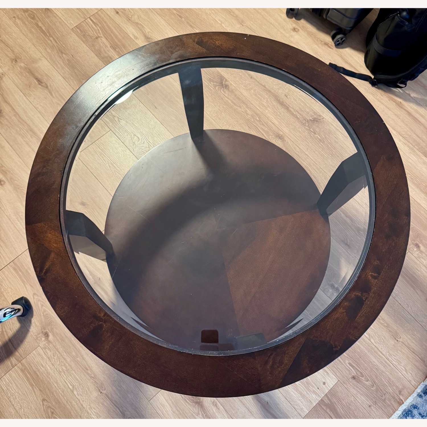 Bassett Dark Brown Glass Coffee Table - image-4