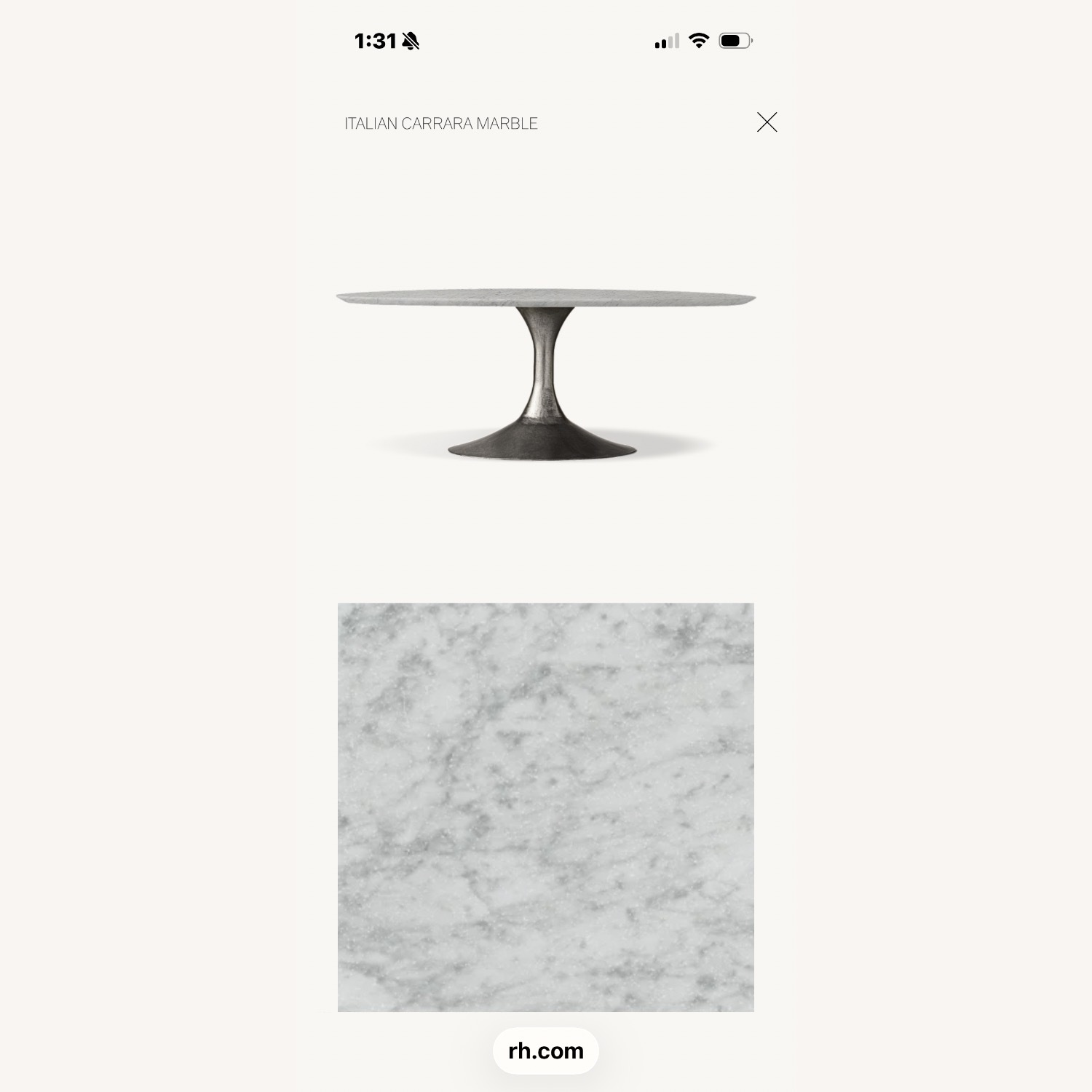 Restoration Hardware Aero Carrera Marble Dining Table - image-3