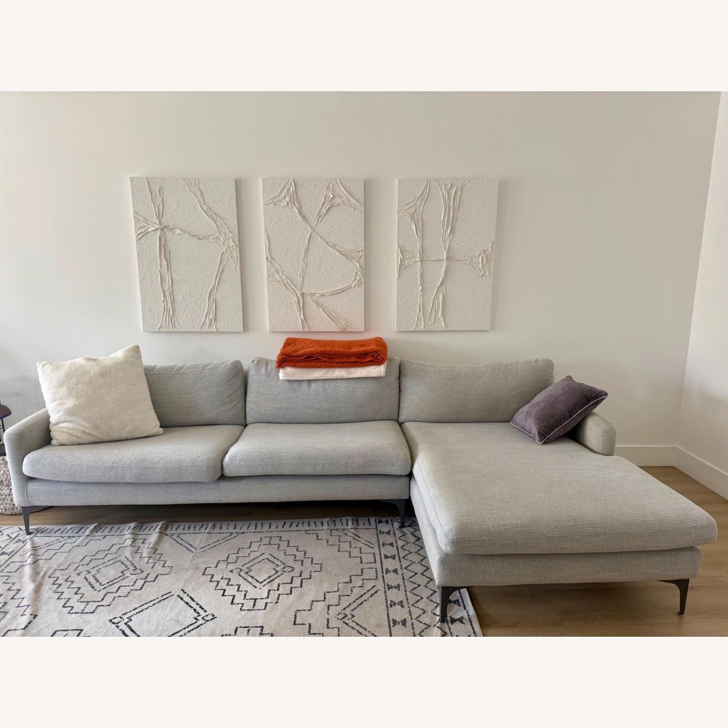 Birch Lane Light Gray Fabric 2 Piece Sectional - image-1