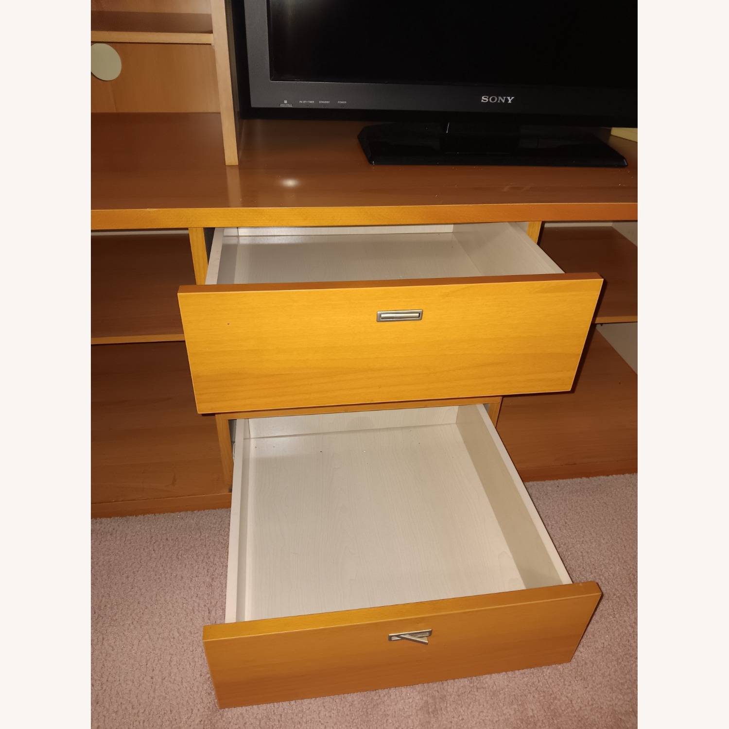 Light Brown Wood TV Cabinet - image-3