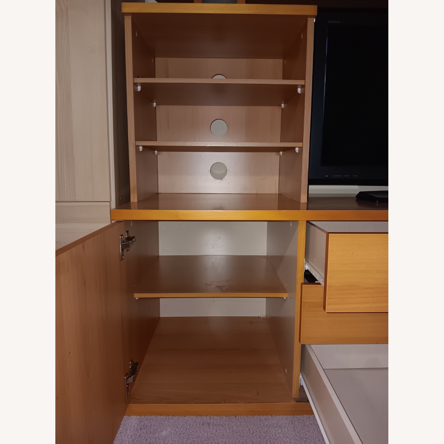 Light Brown Wood TV Cabinet - image-2