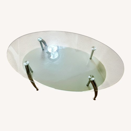 Used Set-Silver Glass Coffee Table & 2 End Tables  for sale on AptDeco