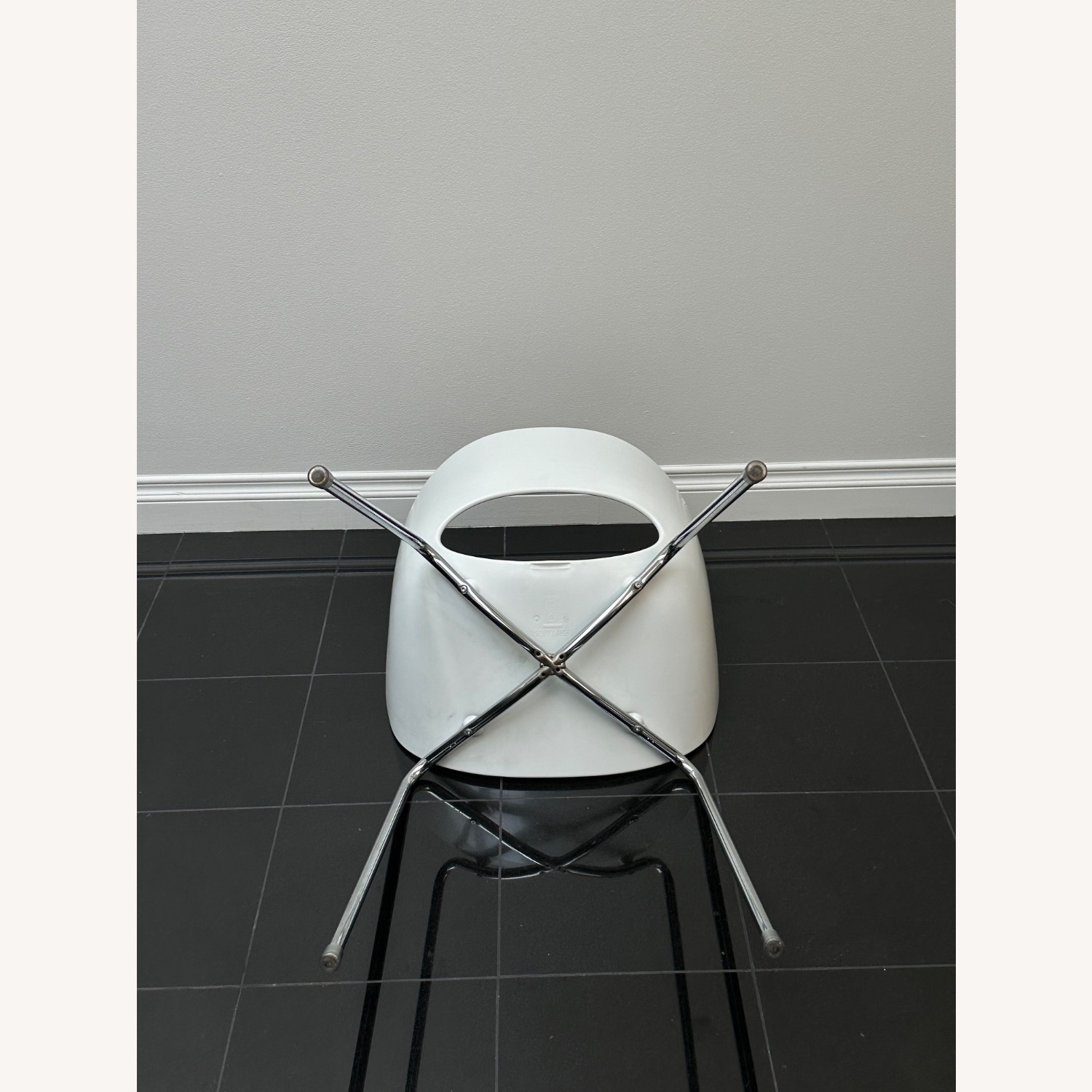 Vintage/Antique White Plastic Dining Chairs - image-5
