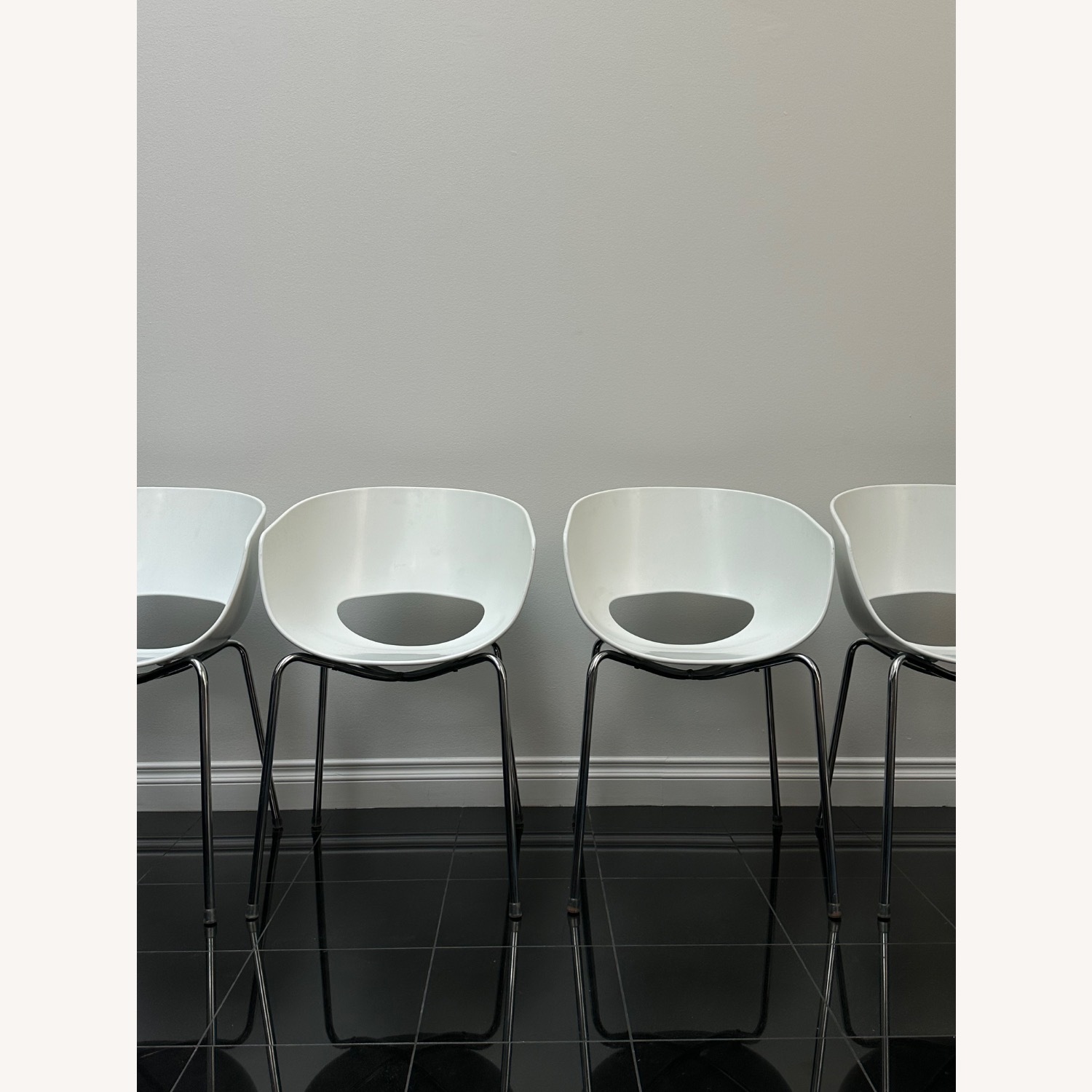 Vintage/Antique White Plastic Dining Chairs - image-2