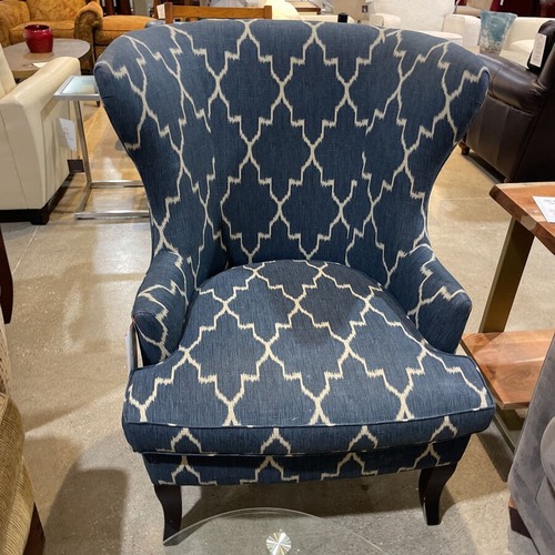 Used Modern Wingback Quatrefoil Pattern Chair for sale on AptDeco