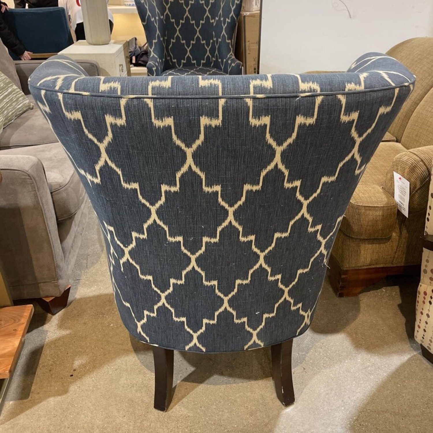 Modern Wingback Quatrefoil Pattern Chair - image-3
