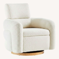 Crate & Barrel Cream Snoozer Boucle Nursery Glider and Ottoman