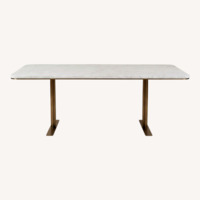 Arhaus Massa Marble and Brass Dining Room Table
