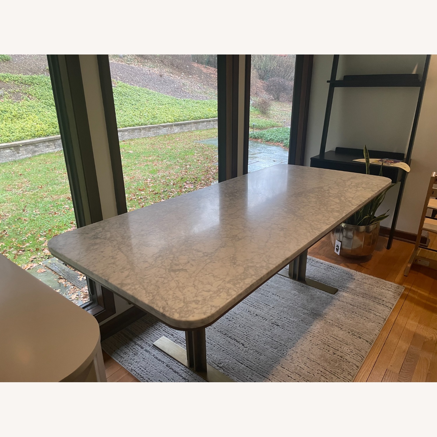 Arhaus Massa Marble and Brass Dining Room Table - image-1