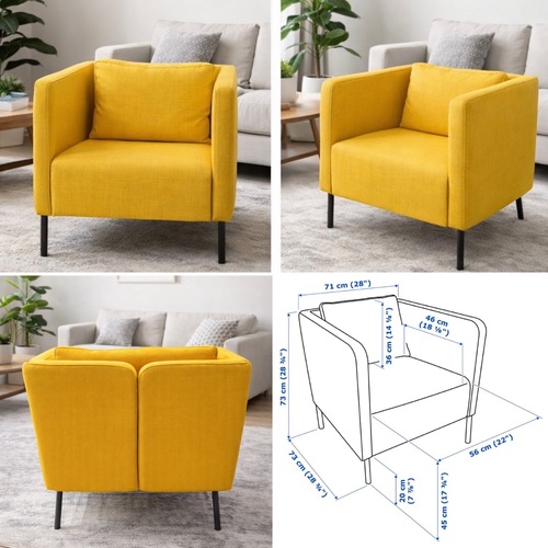 Used IKEA EKERÖ 2 Yellow Armchair for sale on AptDeco