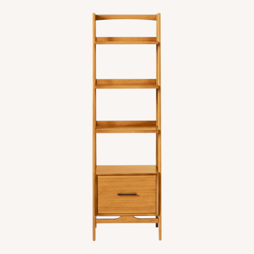 Used West Elm Mid Century Light Brown Wood Bookcase for sale on AptDeco