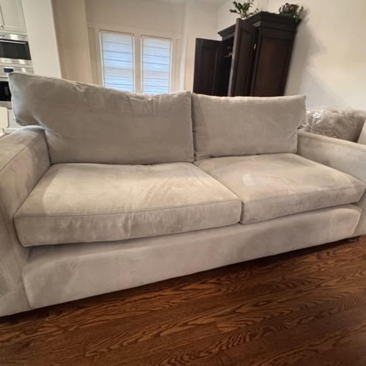 Crate & Barrel Axis II White Fabric 2 Seater Sofa - image-1