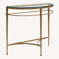 Etta Avenue Gold Glass Side Table